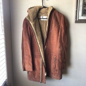 Vintage Lakeland Work Peltskin Sherpa Lined Hooded Jacket Men’s Size 38 Talon